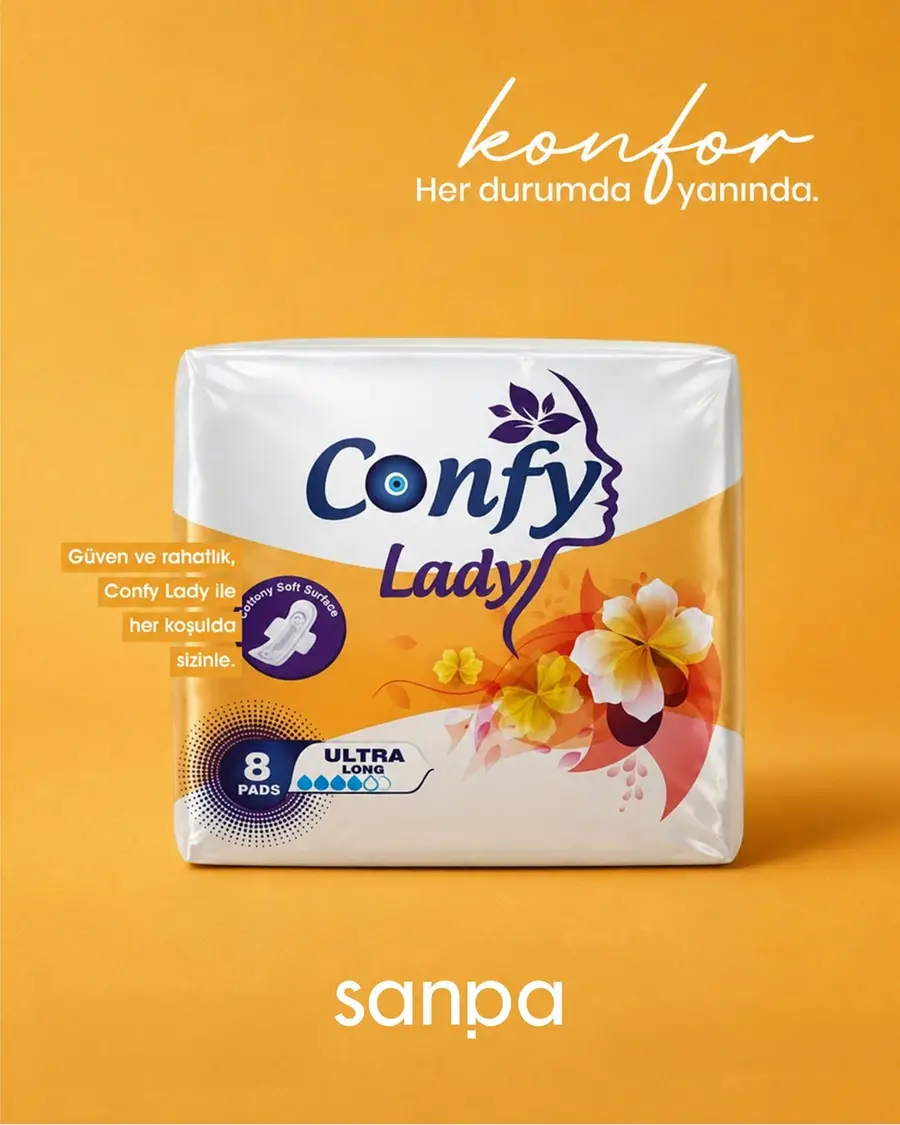 Confy Lady ultra ped paketi, turuncu zemin